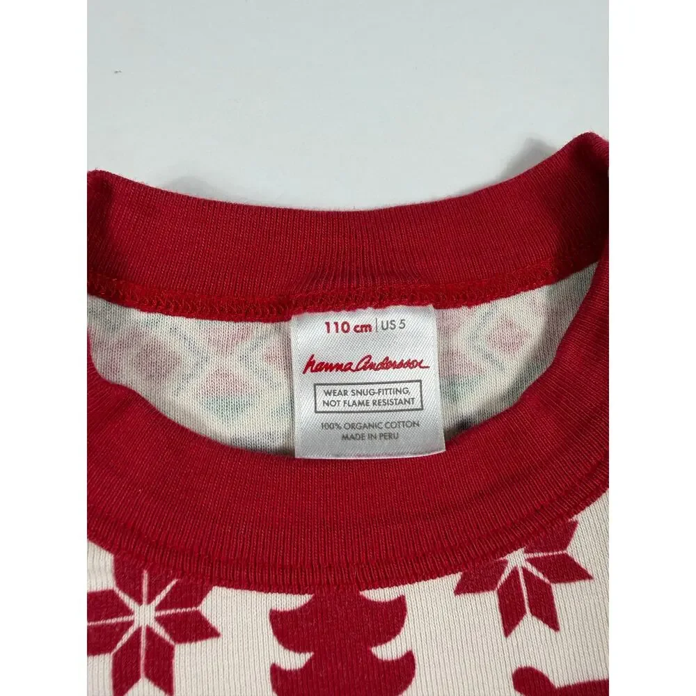 Hanna Andersson Deer Organic Cotton Short John Pajamas Size 5 Holiday
